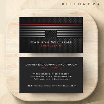 Custom Black Grey Red The USA Flag Professional
