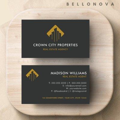 Custom Black White Brown Real Estate Agent