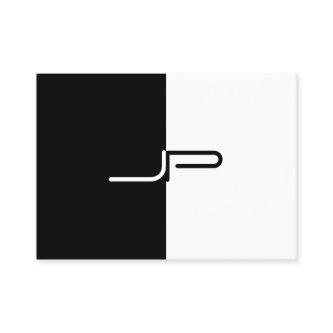 Custom Black White Monogram Initial Elegant Modern