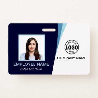 Custom Blue Corporate Employee Photo Name Tags Badge