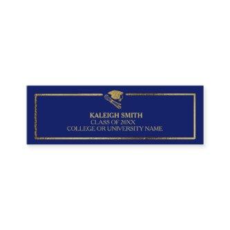 Custom Blue Gold Graduation Insert Name Card