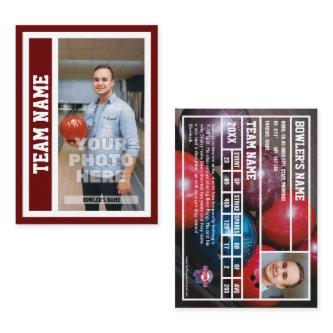Custom Bowling Trading Card (Dark Red)