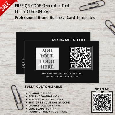 CUSTOM BRANDED LOGO DESIGN QR CODE TEMPLATE