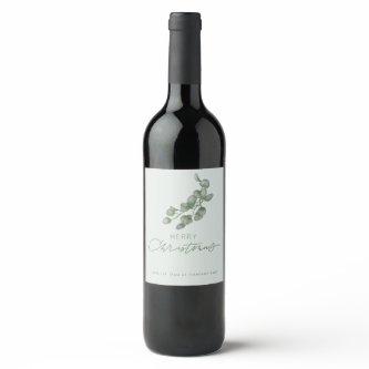 Custom Branded pastel Company Merry Christmas Wine Label