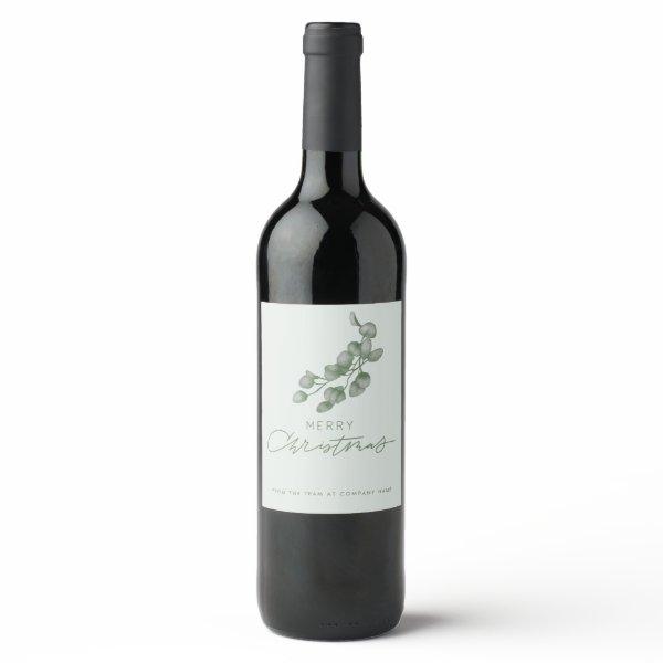 Custom Branded pastel Company Merry Christmas Wine Label