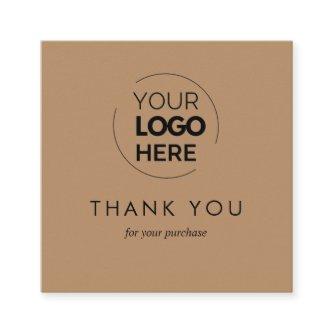 Custom Brown Business Logo QR Code Thank You Discount Card