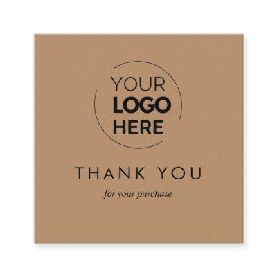 Custom Brown Business Logo QR Code Thank You Discount Card