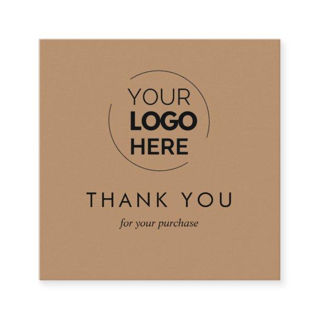 Custom Brown Business Logo QR Code Thank You Discount Card