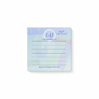 Custom Business Blue Watercolour Post-It Notes