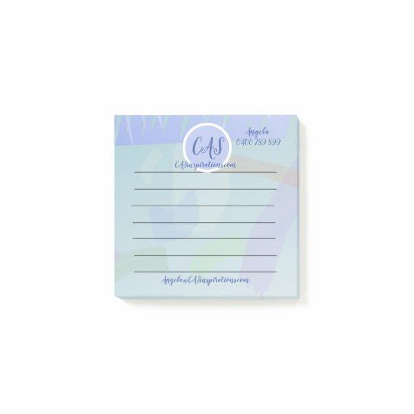 Custom Business Blue Watercolour Post-It Notes