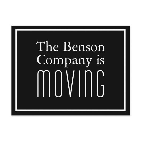 Custom Business Change of Address Modern BW Moving Announcement Postcard