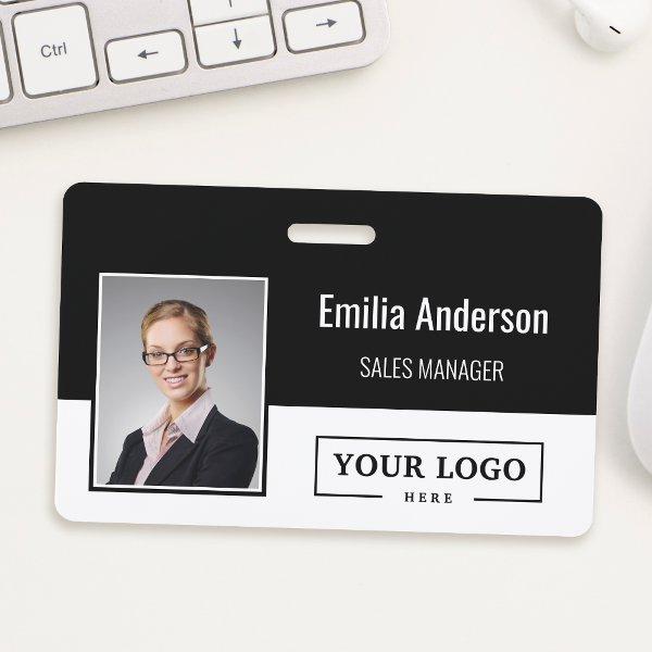 Custom Business Logo Barcode Employee Photo Badge