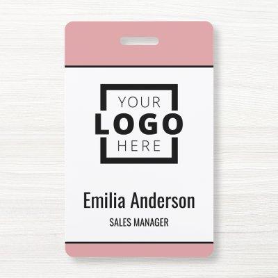 Custom Business Logo Basic Barcode Employee Badge