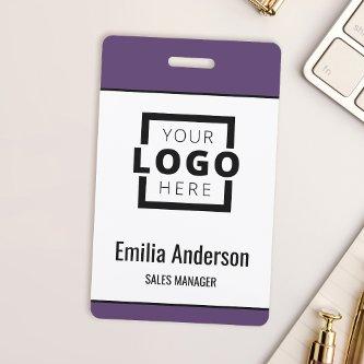 Custom Business Logo Basic Barcode Employee Badge