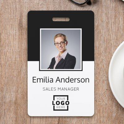 Custom Business Logo Basic Barcode Employee Photo Badge