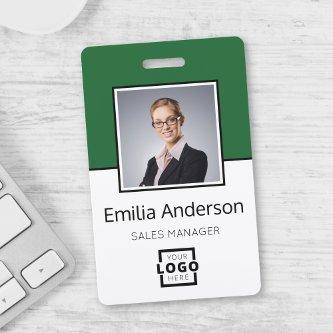 Custom Business Logo Basic Barcode Employee Photo Badge