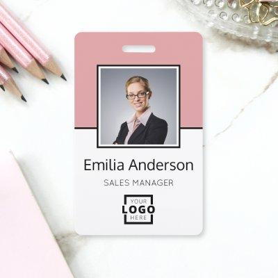Custom Business Logo Basic Barcode Employee Photo Badge