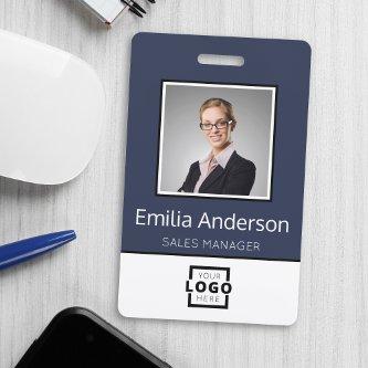 Custom Business Logo Basic Employee Name Photo Badge