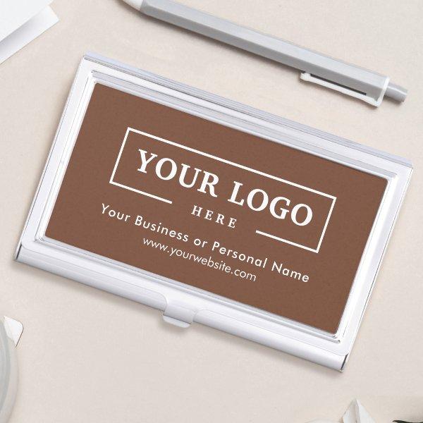 Custom Business Logo Branded Corporate Brown  Case