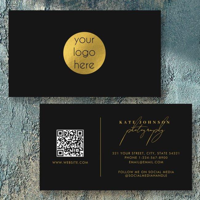 Custom Business Logo Circle Black Gold