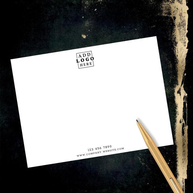 Custom Business Logo Company Contact Minimalist Note Card