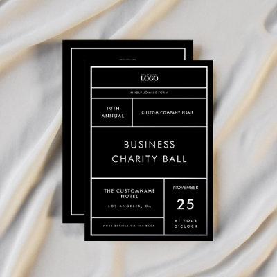 Custom Business Logo Company Event Silver Foil     Foil Invitation