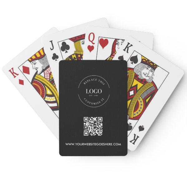 Custom Business LOGO Corporate QR CODE Black  Poker Cards