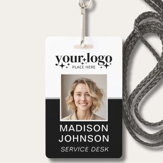 Custom Business Logo Employee Photo Black ID Badge