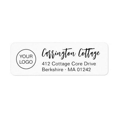 Custom Business Logo Modern Script. Return Address Label