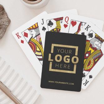 Custom Business Logo Promotion Branded Black Gold Playing Cards