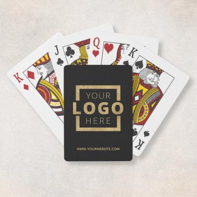 Custom Business Logo Promotion Branded Black Gold Playing Cards