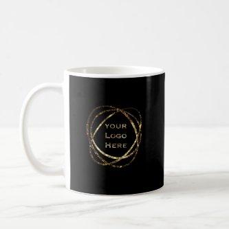 Custom Business Logo Promotional Aqua on Black    Coffee Mug