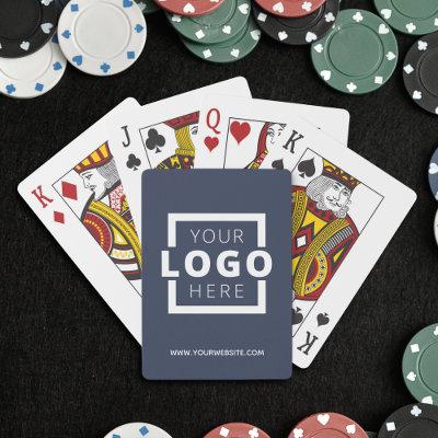 Custom Business Logo Promotional Branded Blue Playing Cards