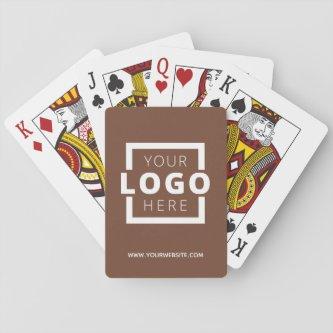 Custom Business Logo Promotional Branded Brown Playing Cards