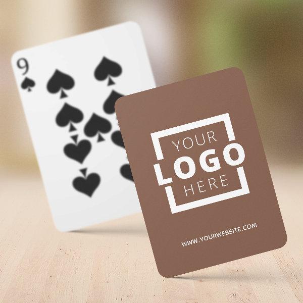 Custom Business Logo Promotional Branded Brown Playing Cards