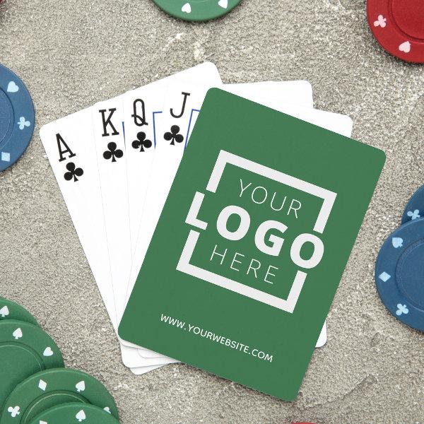 Custom Business Logo Promotional Branded Green Playing Cards