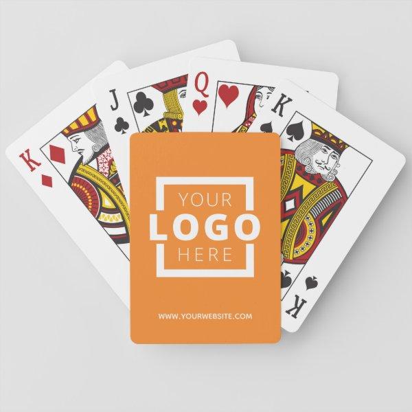 Custom Business Logo Promotional Branded Orange Playing Cards