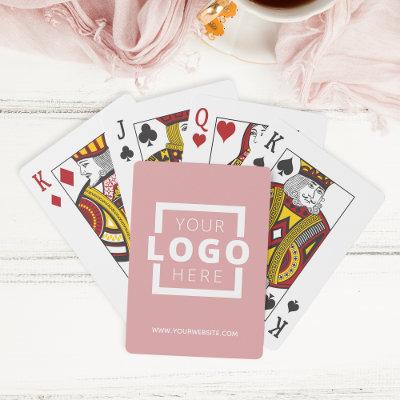 Custom Business Logo Promotional Branded Pink Playing Cards