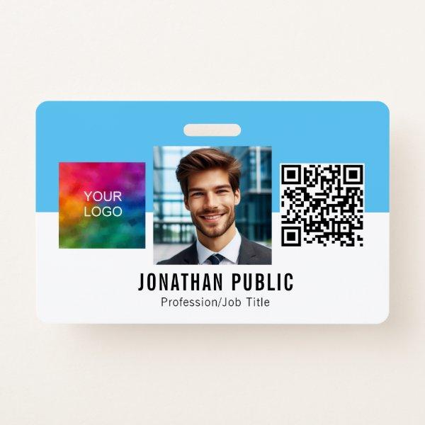 Custom Business Logo QR Code Employee ID Card Badge