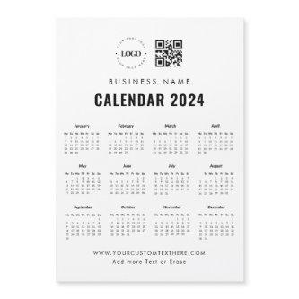 Custom Business Logo QR Code Magnet 2024 Calendar