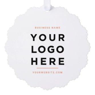 Custom Business Logo Simple Minimal Holiday Ornament Card