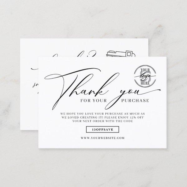 Custom Business Logo Social Media Thank You  Calling Card