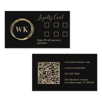 Custom Business Monogram Black Gold Loyalty
