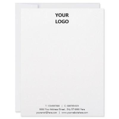 Custom Business Name Info Letterhead with Logo