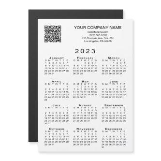 Custom Business QR Code 2023 Calendar Magnet Card