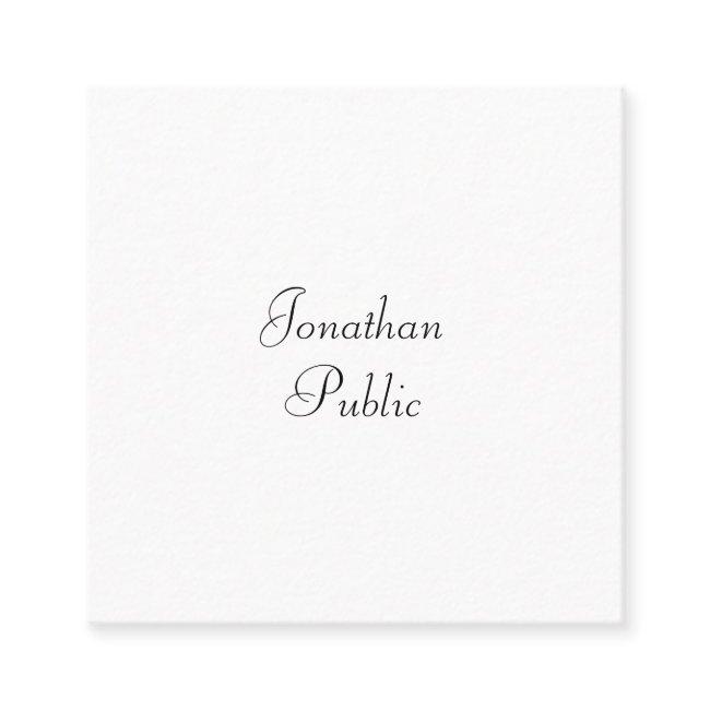 Custom Calligraphy Script Elegant Simple Template Square