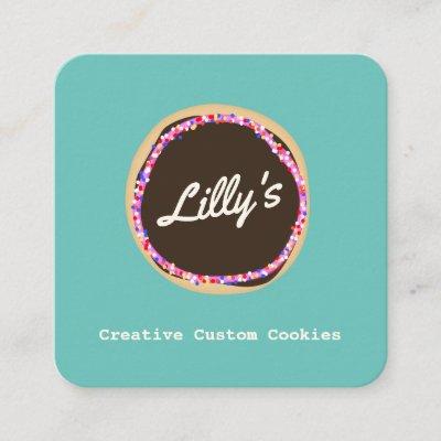 Custom Chocolate Cookie Logo Square