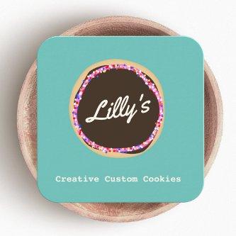 Custom Chocolate Cookie Logo Square