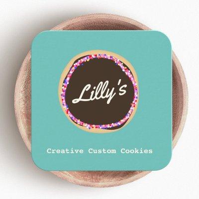 Custom Chocolate Cookie Logo Square