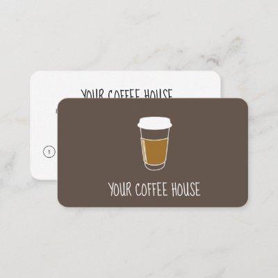 Custom coffee house company brown  loyalty card